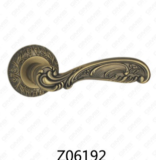 Zamak Zinc Alloy Aluminum Rosette Door Handle with Round Rosette (Z06192)