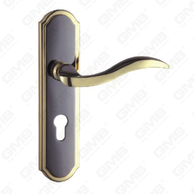 Door Handle Pull Wooden Door Hardware Handle Lock Door Handle on Plate for Mortise Lockset by Zinc Alloy or Steel Door Plate Handle (ZM59176-HG)