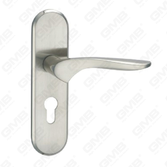 Door Handle Pull Wooden Door Hardware Handle Lock Door Handle on Plate for Mortise Lockset by Zinc Alloy or Steel Door Plate Handle (ZM60218-K)