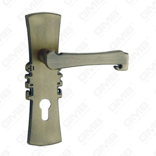 Door Handle Pull Wooden Door Hardware Handle Lock Door Handle on Plate for Mortise Lockset by Zinc Alloy or Steel Door Plate Handle (ZM82336-DAB)
