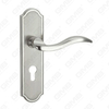 Door Handle Pull Wooden Door Hardware Handle Lock Door Handle on Plate for Mortise Lockset by Zinc Alloy or Steel Door Plate Handle (CM591-C76-K)