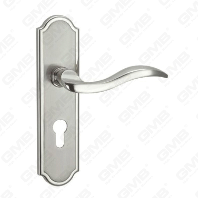 Door Handle Pull Wooden Door Hardware Handle Lock Door Handle on Plate for Mortise Lockset by Zinc Alloy or Steel Door Plate Handle (CM591-C76-K)