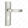 Door Handle Pull Wooden Door Hardware Handle Lock Door Handle on Plate for Mortise Lockset by Zinc Alloy or Steel Door Plate Handle (CM586-C217-K)
