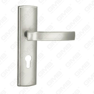 Door Handle Pull Wooden Door Hardware Handle Lock Door Handle on Plate for Mortise Lockset by Zinc Alloy or Steel Door Plate Handle (CM586-C217-K)