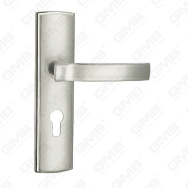 Door Handle Pull Wooden Door Hardware Handle Lock Door Handle on Plate for Mortise Lockset by Zinc Alloy or Steel Door Plate Handle (CM586-C217-K)