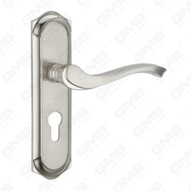 Door Handle Pull Wooden Door Hardware Handle Lock Door Handle on Plate for Mortise Lockset by Zinc Alloy or Steel Door Plate Handle (CM590-C13-K)