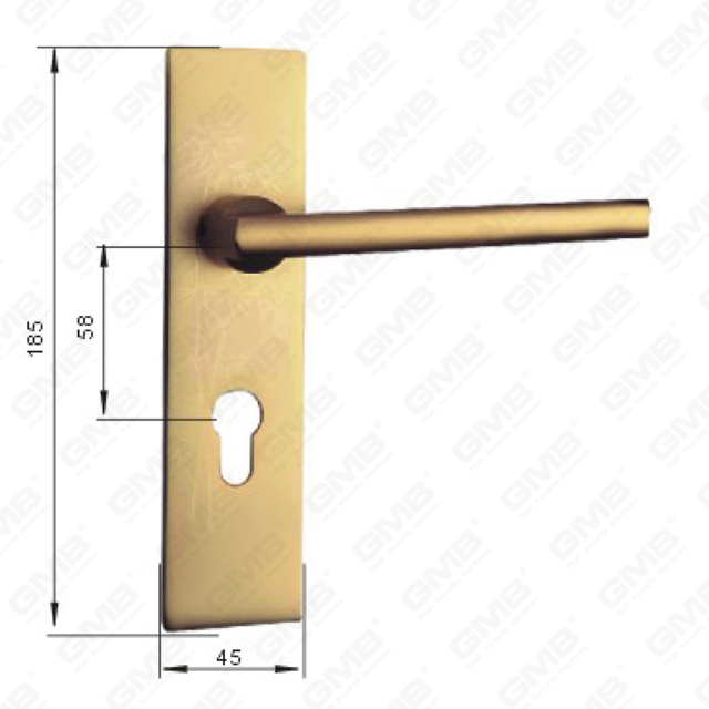 Oxygenate Aluminium Door Handle on Plate Plate Door Handle (G401-G25-GS F)