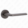 Modern Simple Solid Zinc Alloy Split Door Lock Handle on Round Rosette（Z062401）