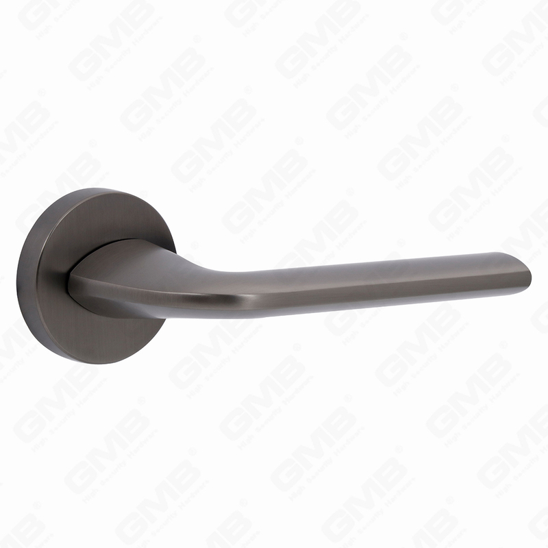 Modern Simple Solid Zinc Alloy Split Door Lock Handle on Round Rosette（Z062401）