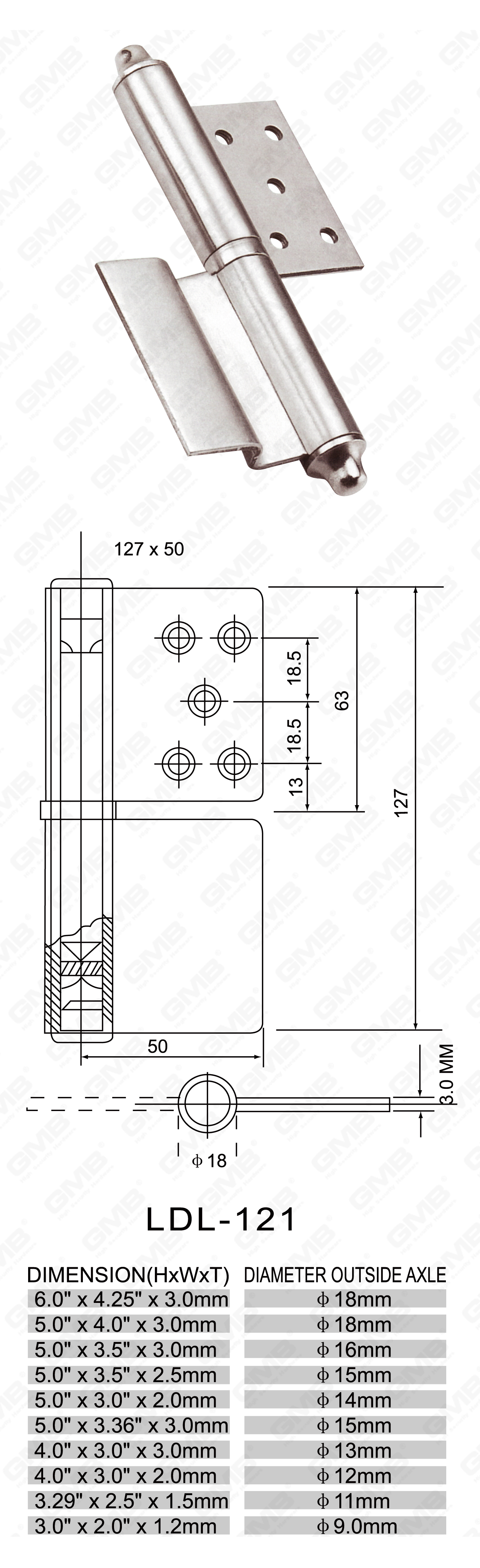Stainless Steel Hinge Series_LDL-121-53
