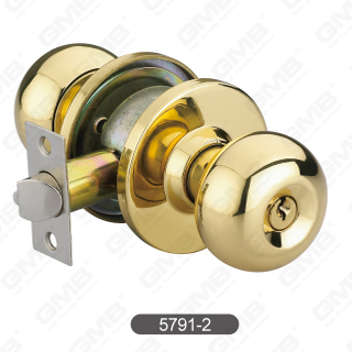 Security Keyed Ball Lock Stainless Steel Cylindrical Knob Door Lock [5791-2]