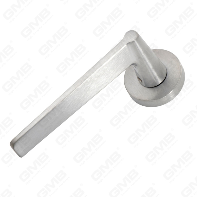 Modern Simple Solid Zinc Alloy Split Door Lock Handle on Round Rosette（Z062403）