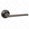 Modern Simple Solid Zinc Alloy Split Door Lock Handle on Round Rosette（Z062408）