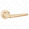 Modern Simple Solid Zinc Alloy Split Door Lock Handle on Round Rosette（Z062405）