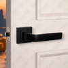 Modern Simple Solid Zinc Alloy Split Door Lock Handle on Square Rosette（Z072507）
