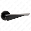 Modern Simple Solid Zinc Alloy Split Door Lock Handle on Round Rosette（Z062415）