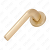 Modern Simple Solid Zinc Alloy Split Door Lock Handle on Round Rosette（Z062401）
