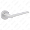 Modern Simple Solid Zinc Alloy Split Door Lock Handle on Round Rosette（Z062403）