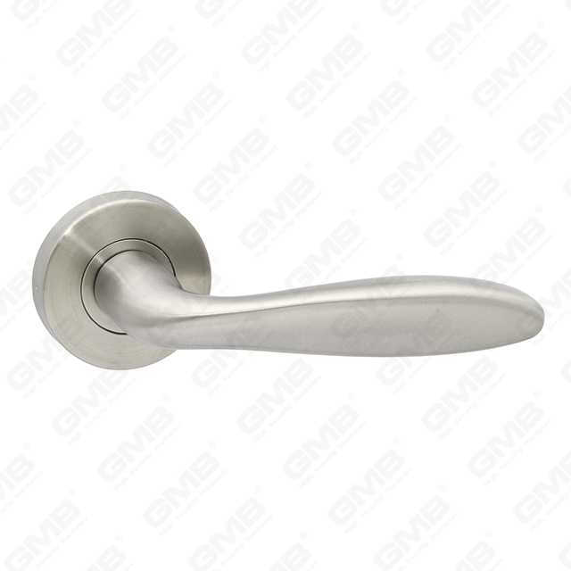 High Quality #304 Stainless Steel Door Handle Round Rose Lever Handle (GB03 58)