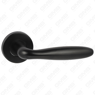 High Quality Black Color Modern Style Design #304 Stainless Steel Door Handle Round Rose Lever Handle (GB03-59)