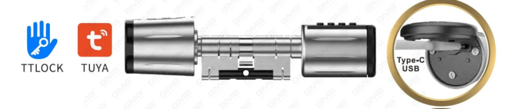 High Security Multi-Unlocking Ways IP66 Keyless Fingerprint Password Rfidwifi Digital Adjustable Modular Profile Tuya/Tt APP Smart Electronic Door Lock Cylinder