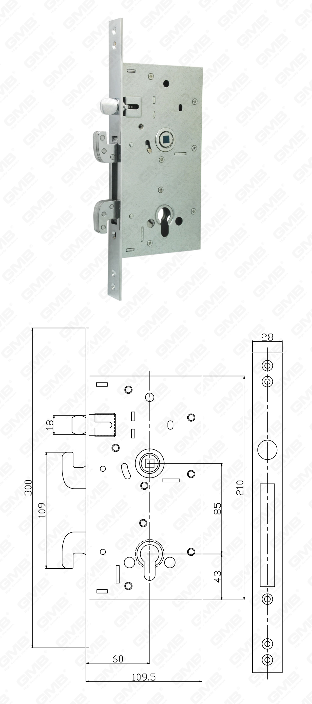 01 High Security Mortise Lock_262R-58