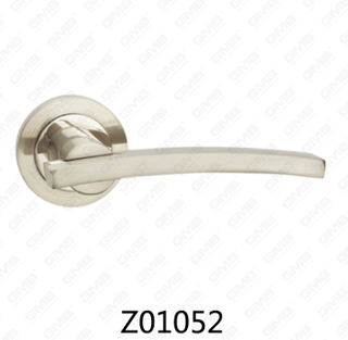 Zamak Zinc Alloy Aluminum Rosette Door Handle with Round Rosette (Z01052)