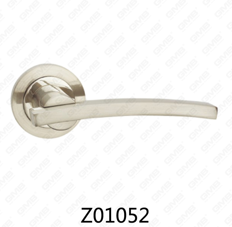 Zamak Zinc Alloy Aluminum Rosette Door Handle with Round Rosette (Z01052)