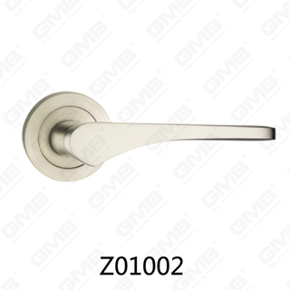 Zamak Zinc Alloy Aluminum Rosette Door Handle with Round Rosette (Z01002)