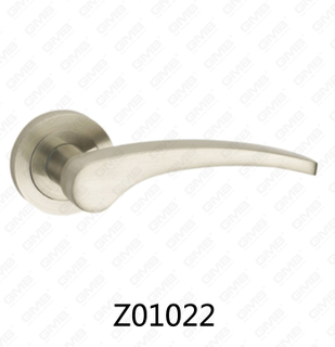 Zamak Zinc Alloy Aluminum Rosette Door Handle with Round Rosette (Z01022)