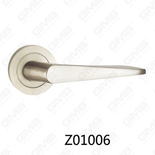 Zamak Zinc Alloy Aluminum Rosette Door Handle with Round Rosette (Z01006)