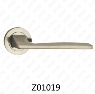 Zamak Zinc Alloy Aluminum Rosette Door Handle with Round Rosette (Z01019)