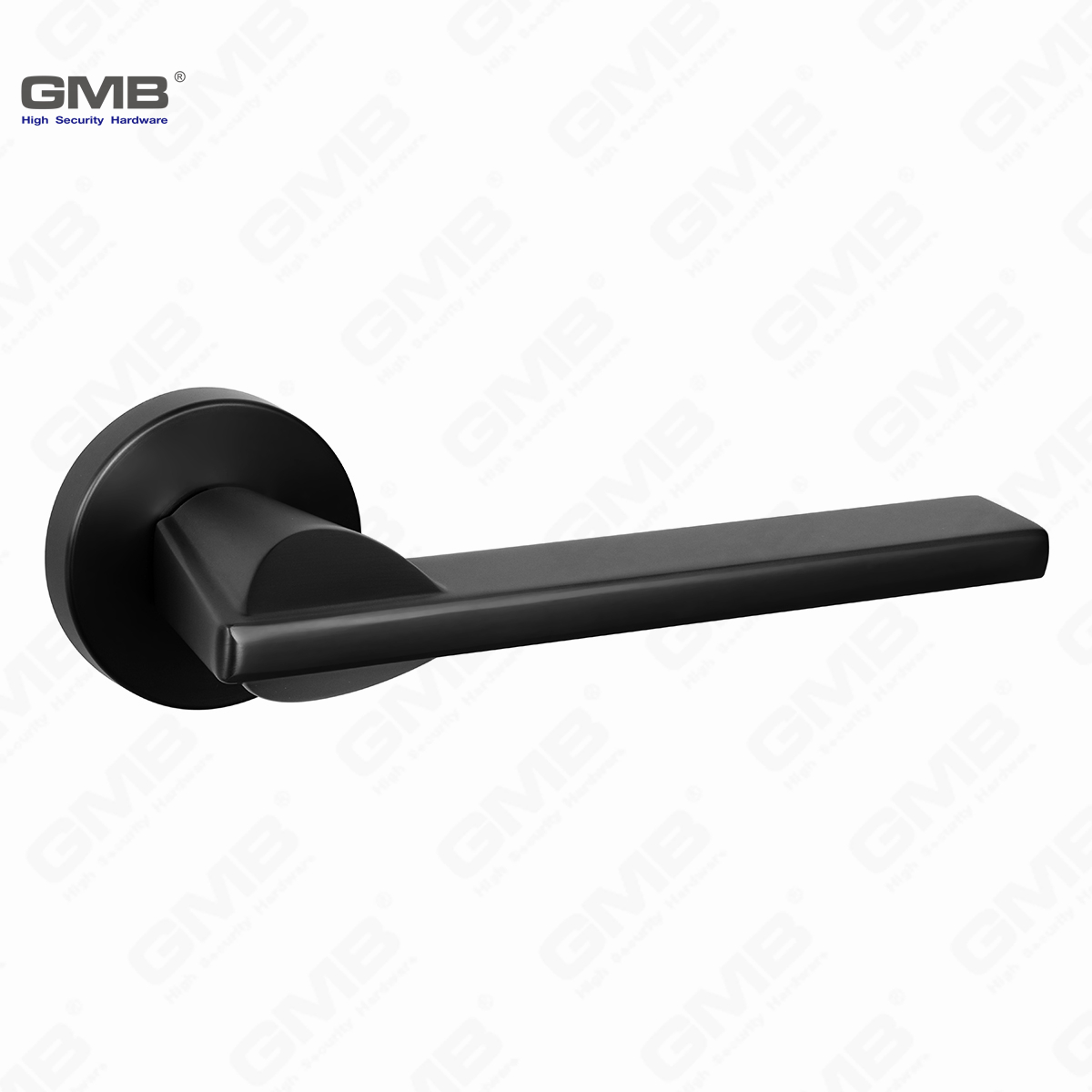 Modern Simple Solid Zinc Alloy Split Door Lock Handle on Round Rosette（Z062407）