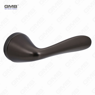 Modern Simple Solid Zinc Alloy Split Door Lock Handle on Round Rosette（Z062409）