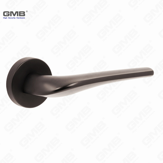 Modern Simple Solid Zinc Alloy Split Door Lock Handle on Round Rosette（Z062404）