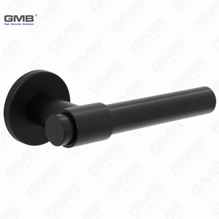 Modern Simple Solid Zinc Alloy Split Door Lock Handle on Round Rosette（Z062410）