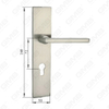 Door Handle Pull Wooden Door Hardware Handle Lock Door Handle on Plate for Mortise Lockset by Zinc Alloy or Steel Door Plate Handle (L201-Z25-N)