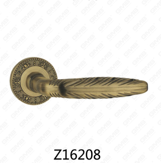 Zamak Zinc Alloy Aluminum Rosette Door Handle with Round Rosette (Z16208)
