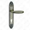 Door Handle Pull Wooden Door Hardware Handle Lock Door Handle on Plate for Mortise Lockset by Zinc Alloy or Steel Door Plate Handle (L861-RA16-AB)