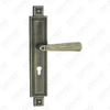 Door Handle Pull Wooden Door Hardware Handle Lock Door Handle on Plate for Mortise Lockset by Zinc Alloy or Steel Door Plate Handle (ZL958B40-DAB)
