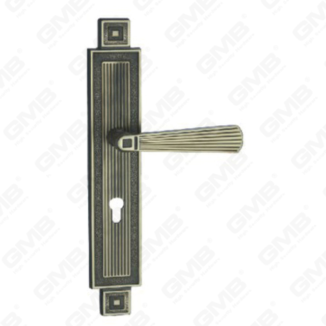 Door Handle Pull Wooden Door Hardware Handle Lock Door Handle on Plate for Mortise Lockset by Zinc Alloy or Steel Door Plate Handle (ZL958B40-DAB)