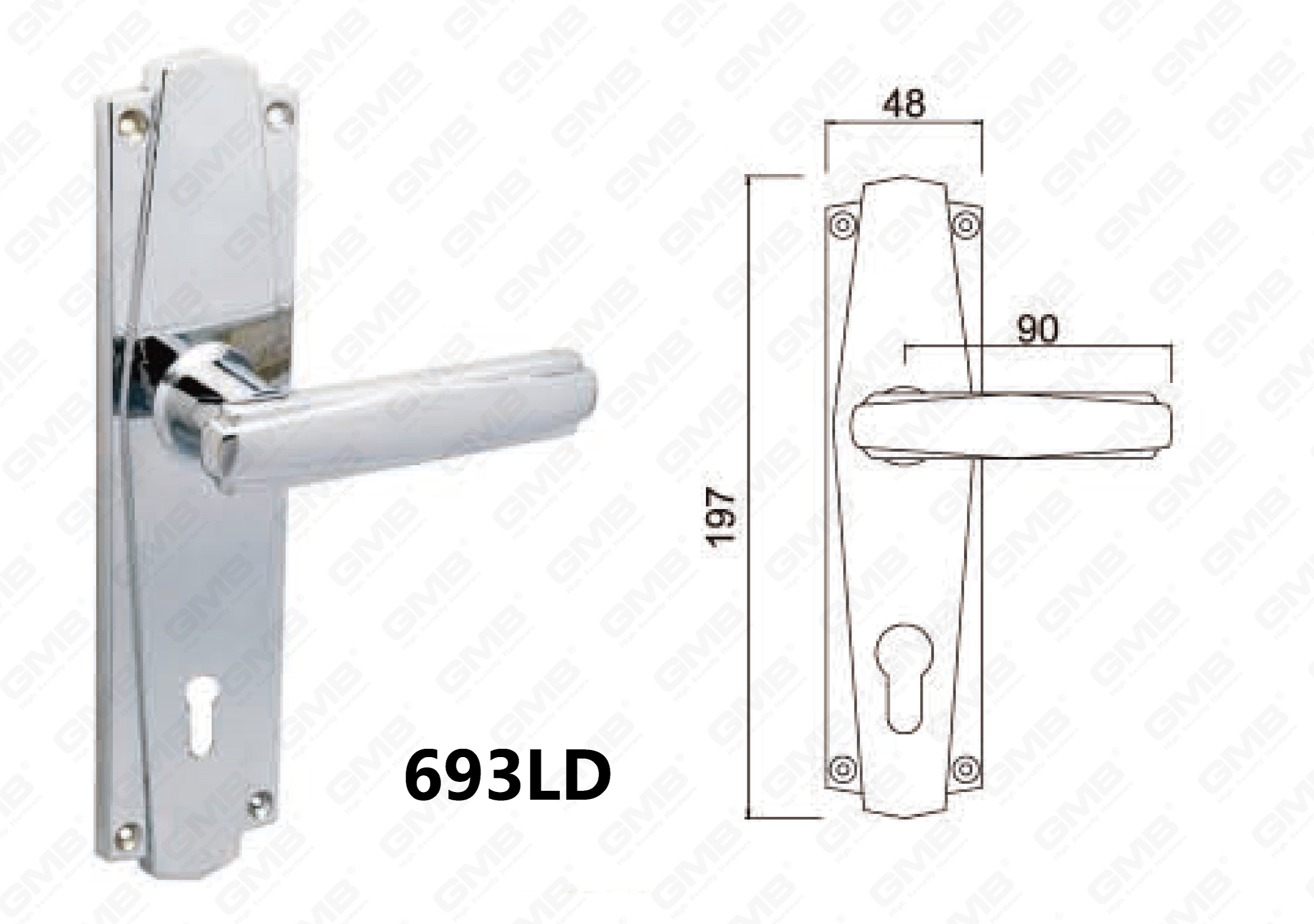 Door Handle on Plate 