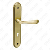 Door Handle Pull Wooden Door Hardware Handle Lock Door Handle on Plate for Mortise Lockset by Zinc Alloy or Steel Door Plate Handle (309B)