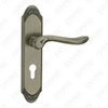 Door Handle Pull Wooden Door Hardware Handle Lock Door Handle on Plate for Mortise Lockset by Zinc Alloy or Steel Door Plate Handle (CM577-C100-DAB)