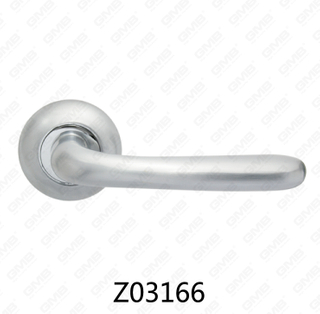 Zamak Zinc Alloy Aluminum Rosette Door Handle with Round Rosette (Z02166)