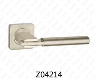 Zamak Zinc Alloy Aluminum Rosette Door Handle with Round Rosette (Z04214)