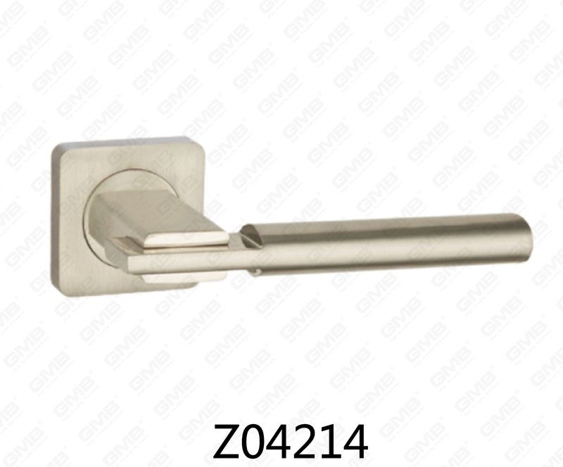 Zamak Zinc Alloy Aluminum Rosette Door Handle with Round Rosette (Z04214)