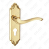 Door Handle Pull Wooden Door Hardware Handle Lock Door Handle on Plate for Mortise Lockset by Zinc Alloy or Steel Door Plate Handle (ZM61013-PVD)