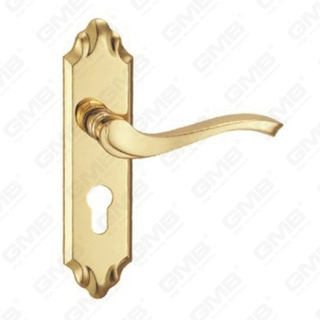 Door Handle Pull Wooden Door Hardware Handle Lock Door Handle on Plate for Mortise Lockset by Zinc Alloy or Steel Door Plate Handle (ZM61013-PVD)