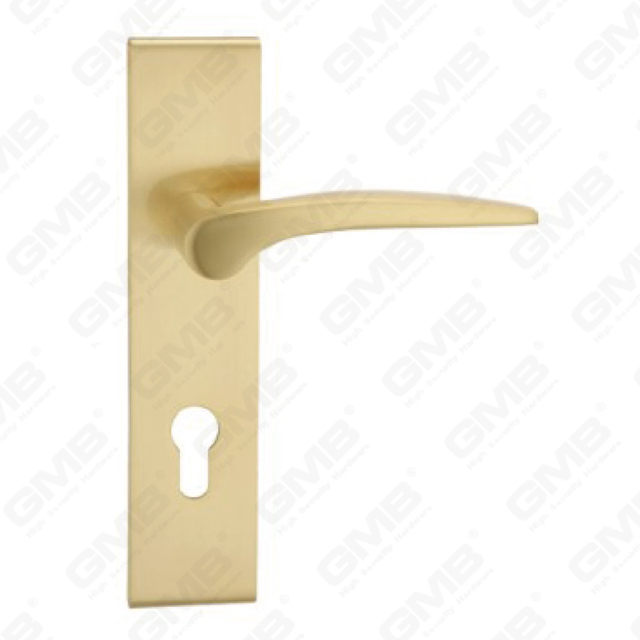 Door Handle Pull Wooden Door Hardware Handle Lock Door Handle on Plate for Mortise Lockset by Zinc Alloy or Steel Door Plate Handle (ZM80517-GSB)